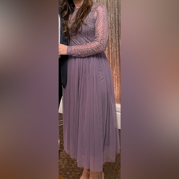 ASOS Purple Embellished Midi Dress - Picture 4 of 5